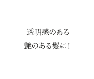 透明感のある艶のある髪に！